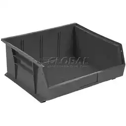 Walmart Global Industrial SB11105BK Plastic Hang & Stack Bin, Black - 10.875 x 11 x 5 in offer