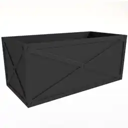 Walmart LeisureMod Bonsai Indoor and Outdoor Rectangular Fiberglass Planter Box Black offer