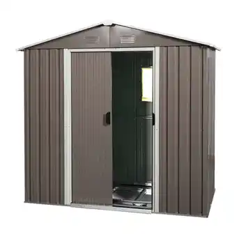 Walmart 8x4Ft Outdoor Metal Storage Shed with Window and Door, Aluminum Frame Storing Tools Metal Shed offer