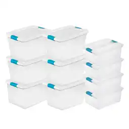 Walmart Sterilite 64 Qt Latching Storage Tote Box (6 Pack) + Deep Clip Box (4 Pack) offer