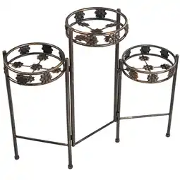 Walmart Sunnydaze 30 x 10 x 29 3-Tier Bronze Metal Folding Outdoor Plant Stand offer