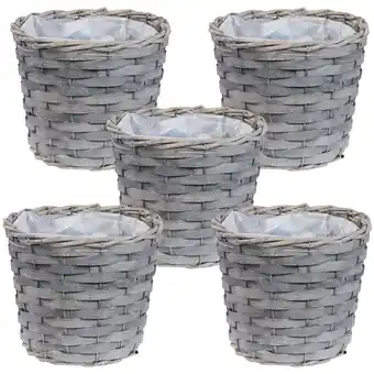 Walmart Sunnydaze 6.75 x 6.75 x 5.5 Poplar Wicker Indoor Planter Basket with Liners 5-Count offer