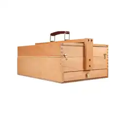 Walmart S SERENABLE Wood Artist Supply Storage Box Case with Compartments and Drawer for Pastels offer