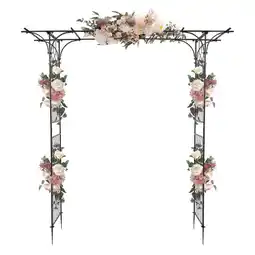 Walmart Zimtown Metal Garden Arch 6.8 Ft Garden Arbor for Climbing Plant Outdoor Wedding offer