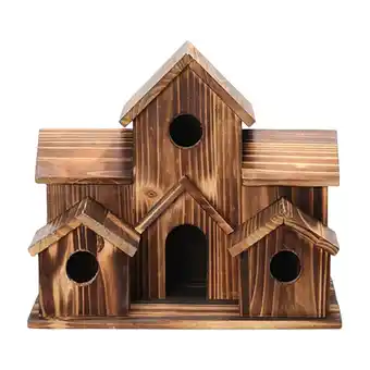 Walmart Hangable Bird House for Backyard Handmade Large 6 Hole Cage for Home Backyard Trees Patio Decor offer