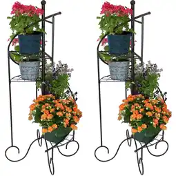 Walmart Sunnydaze 56.25 H 4-Tier Black Iron Spiral Staircase Plant Stand (2 Count) offer