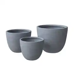 Walmart LeisureMod Dahlia 3-Piece Round Planter Set in Fiberstone and Clay Aged Concrete offer