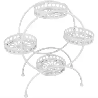 Walmart Sunnydaze Ferris Wheel 30 x 11 x 28.5 4-Tier White Metal Outdoor Plant Stand offer