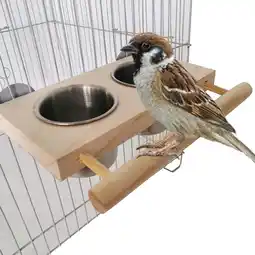 Walmart yotijay Bird Feeding Dish Cups Bird Food Water Stainless Steel Cup Cage Feeder offer