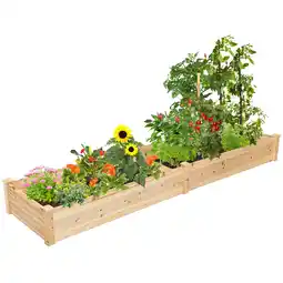 Walmart Costway Raised Garden Bed Wooden Elevated Planter Box Herbs Flowers Vegetables Bed Kit offer