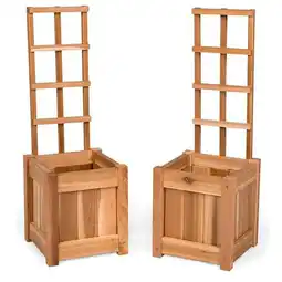 Walmart All Things Cedar 12 x 12 x 13 in. Planter Boxs with Trellis - Set of 2 offer