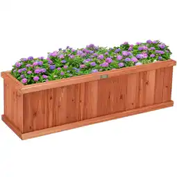 Walmart 40 Inch Wooden Flower Planter Box Garden Yard Decorative Window Box Rectangular offer