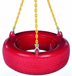 Walmart Swing Set Stuff Inc. Plastic Tire Swing with Coated Chain (Red/ Yellow) offer