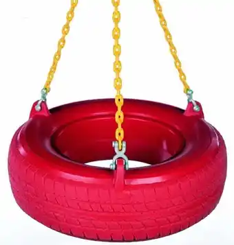 Walmart Swing Set Stuff Inc. Plastic Tire Swing with Coated Chain (Red/ Yellow) offer