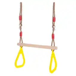 Walmart Children Wooden Swing with Rings for indoor and outdoor fun yard , 1.2~1.9m Yellow offer