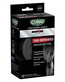 Walmart Curad Performance Series IronMan Far Infrared Kinesiology Tape, 2x10 strips, Black, 12 Count offer