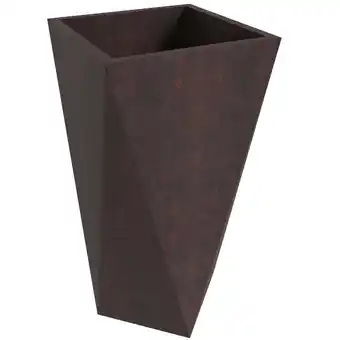 Walmart LeisureMod Aloe Tapered Square Planter in Fiberstone and MgO Clay Brown 24 H offer