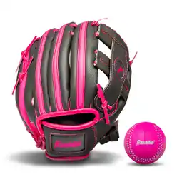 Walmart Franklin Sports RTP Kids Teeball Glove + Ball Set - Boys + Girls Mitt - 9.5 Righty - Pink offer