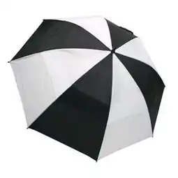 Walmart Wind-Cheater Vented Double Canopy Windproof 62 Inch Golf Umbrella (Black/White) offer