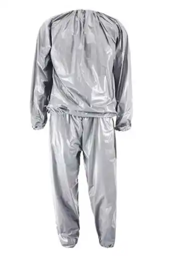 Walmart Heavy Duty Fitness Weight Loss Sweat Sauna Suit Exercise Gym Anti-Rip Silver XXL offer