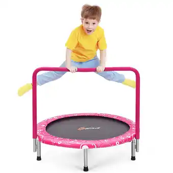 Walmart Costway Kids Trampoline Rebounder, Pink, 27.5'' x 12.5'' x 3 offer