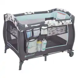 Walmart Baby Trend Trend-E Nursery Center Playard with Bassinet and Travel Bag - Doodle Dots Blue - Blue offer