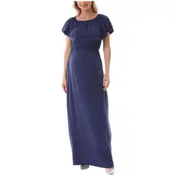 Walmart FAIWAD Maternity Bohemian Ruffle Off the Shoulder Dress Casual Stretchy Party Cocktail Maxi Dress offer