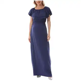 Walmart FAIWAD Maternity Bohemian Ruffle Off the Shoulder Dress Casual Stretchy Party Cocktail Maxi Dress offer