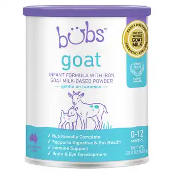 Walmart Bubs Goat Milk Infant Formula (0-12 Months), 20 oz. Canister offer