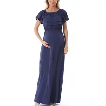 Walmart FAIWAD Maternity Off Shoulder Tube Maxi Dress Casual Daily Breastfeeding Nursing Pregnant Dresses offer