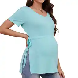 Walmart Bearsland Women's Maternity Shirt Casual Tops Side Split Pullovers Pregnancy Clothes offer