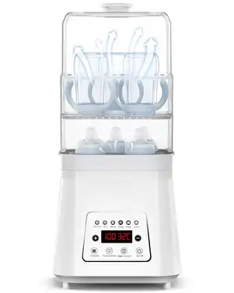 Walmart Rupoun 8-in-1 Bottle Sterilizer and Dryer, Electric Steam with Baby Bottle Warmer, Food Prep, White offer