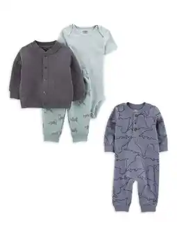 Walmart Carter's Child of Mine Baby Boy Cardigan Outfit and Jumpsuit Set, 4-Piece, Sizes 0-24M offer