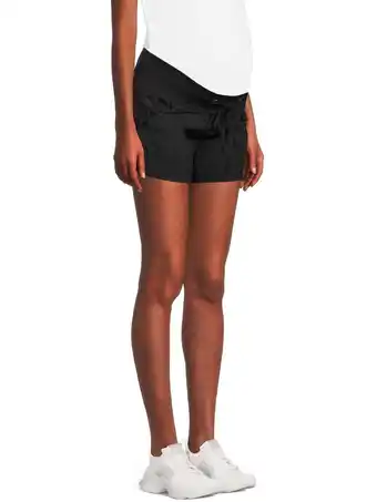 Walmart Planet Motherhood Maternity Women's Shorts with Drawstring and Underbelly Panel offer