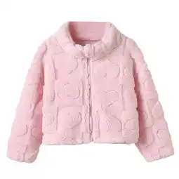 Walmart Zip Up Fuzzy Fleece Jacket Warm Coat Outerwear Love long-sleeved jacket Pink offer