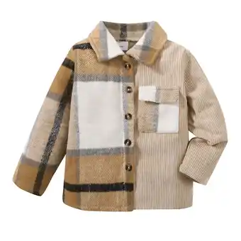 Walmart Toddler Long Sleeve Lapel Plaid Printed Jacket Top Coat Khaki,18-24M Boys Jacket offer