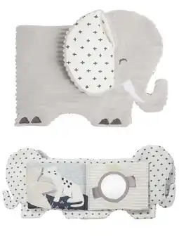 Walmart Modern Moments by Gerber Baby Boy Developmental Soft Crinkle Book, Gray Elephant offer