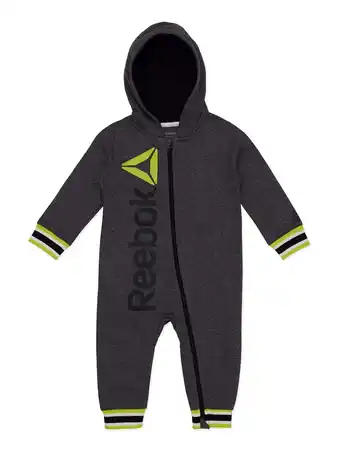 Walmart Reebok Baby Boy Hooded Romper, Sizes 0/3-24 Months offer