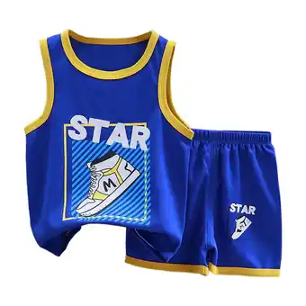 Walmart Toddler Kid Basketball Outfit Baby Boy Girl Letters Tank Top + Track Shorts Sets Boy Summer Clothes offer