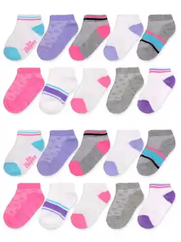 Walmart Fruit Of The Loom Baby and Toddler Girls Low Cut Socks, 20-Pack, Sizes 6-18M offer