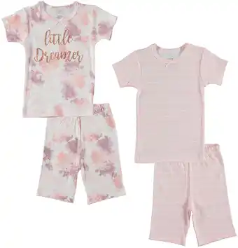 Walmart Cutie Pie Dreamers Baby Girl & Toddler Girl 4PC Tight Fit Cotton Sleep Set offer