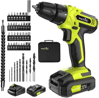 Walmart Snap Fresh 20 v, 2.0Ah Cordless Drill Driver, 21+1 Torque, 1400 RPM offer