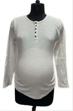 Walmart Times Two Long Sleeved Henley Solid Side Cinch Waffle Maternity Top offer