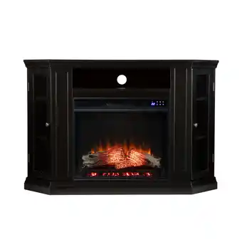 Walmart SEI Furniture Claremont Touch Screen Wood Electric Corner Fireplace in Black offer