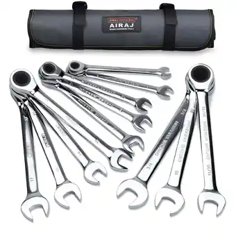 Walmart Airaj 12 Pcs Combination Ratcheting Wrench Set 8-19 mm, Ratchet Wrenches Set for Car and Home Repair offer