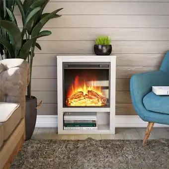 Walmart Clermont Electric Fireplace Mantel, Ivory Oak offer