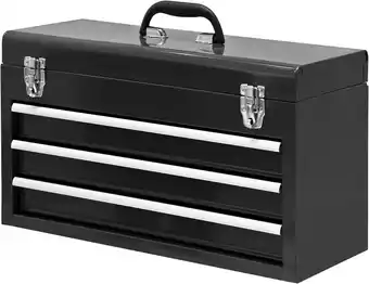 Walmart Big Red 20 3 Drawer Metal Tool Box Organizr Storage for Garage,Home,Black,W133TT offer