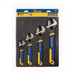 Walmart IRWIN VISE-GRIP 2078706, 6-12 inch Chrome Vanadium construction Adjustable Wrench 4 Piece offer