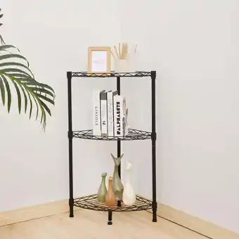 Walmart Zimtown 3-Shelf Steel Wire Corner Shelving Unit offer