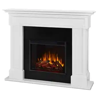 Walmart Kingfisher Lane Modern Solid Wood Electric Fireplace in White offer